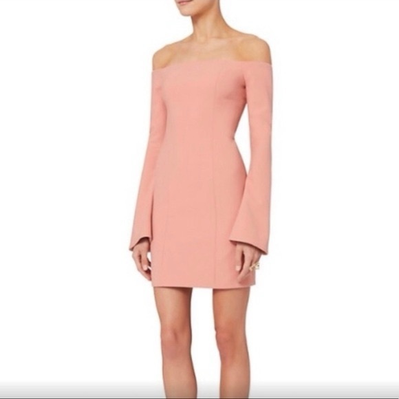 Cinq A Sept Pink Coral Off Shoulder Mini Bell Sleeve Size 2 - Picture 1 of 7